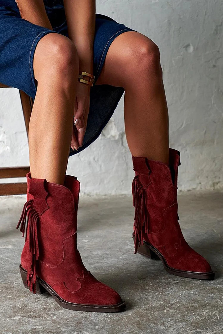 Élise™ - Western Style Ankle Boots