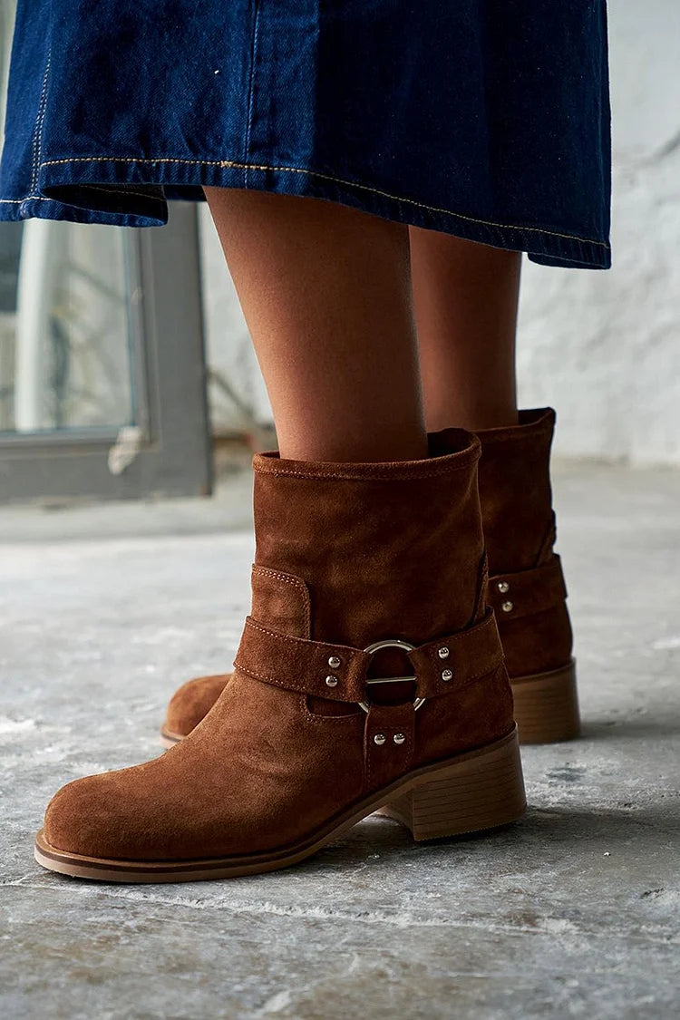 Élise™ - Vintage Buckle Ankle Boots
