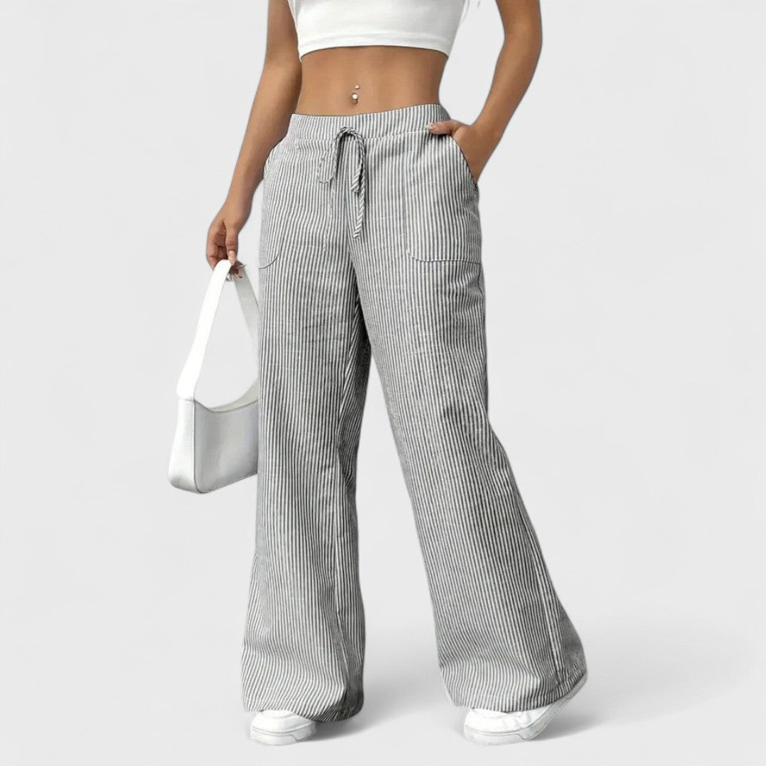 Élise™ - Comfortable Wide Trousers with Elegant Details