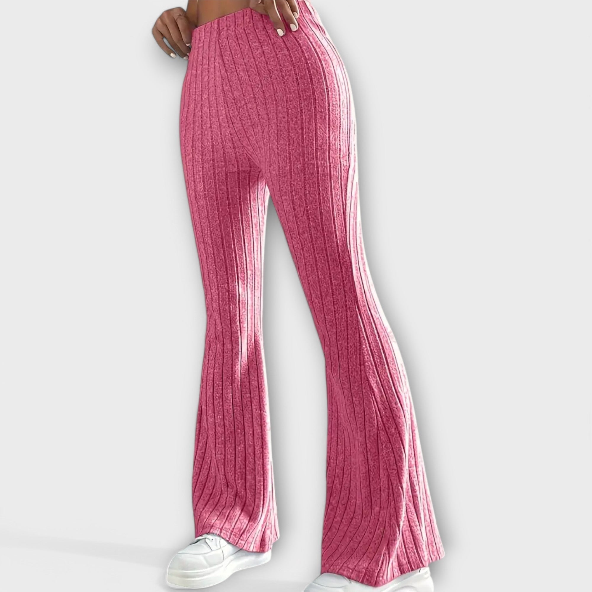 Élise™ – Flared Trousers with Fine Structure