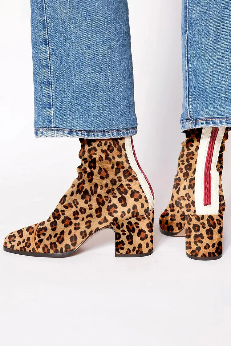 Élise™ - Elegant Leopard Ankle Boots