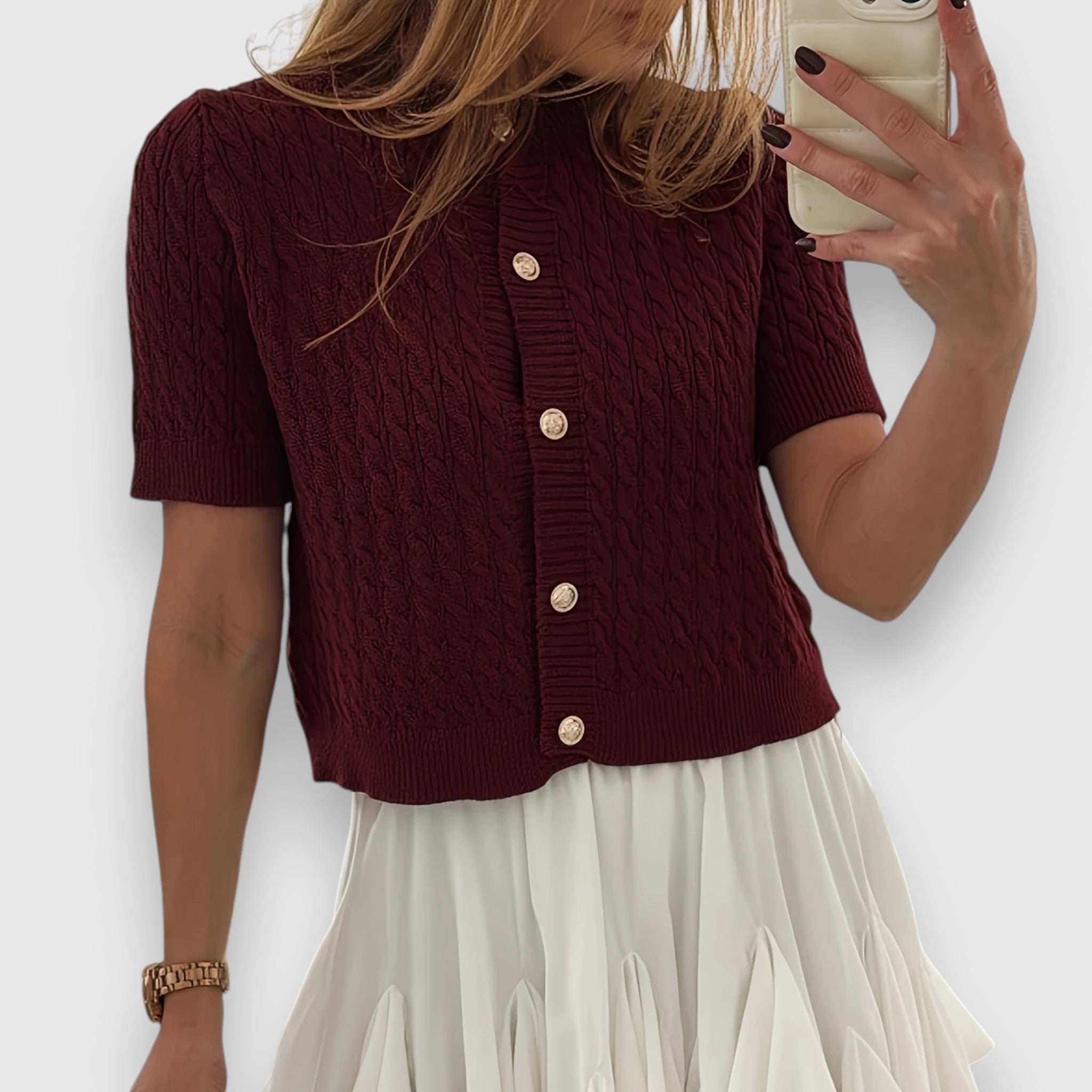 Élise – Button-Up Short Cardigan