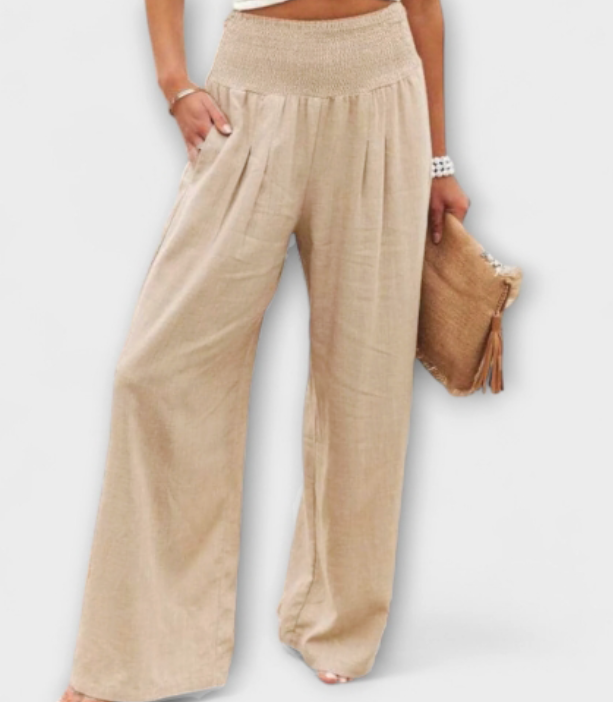 Élise™ Casual Wide-Leg Linen Trousers