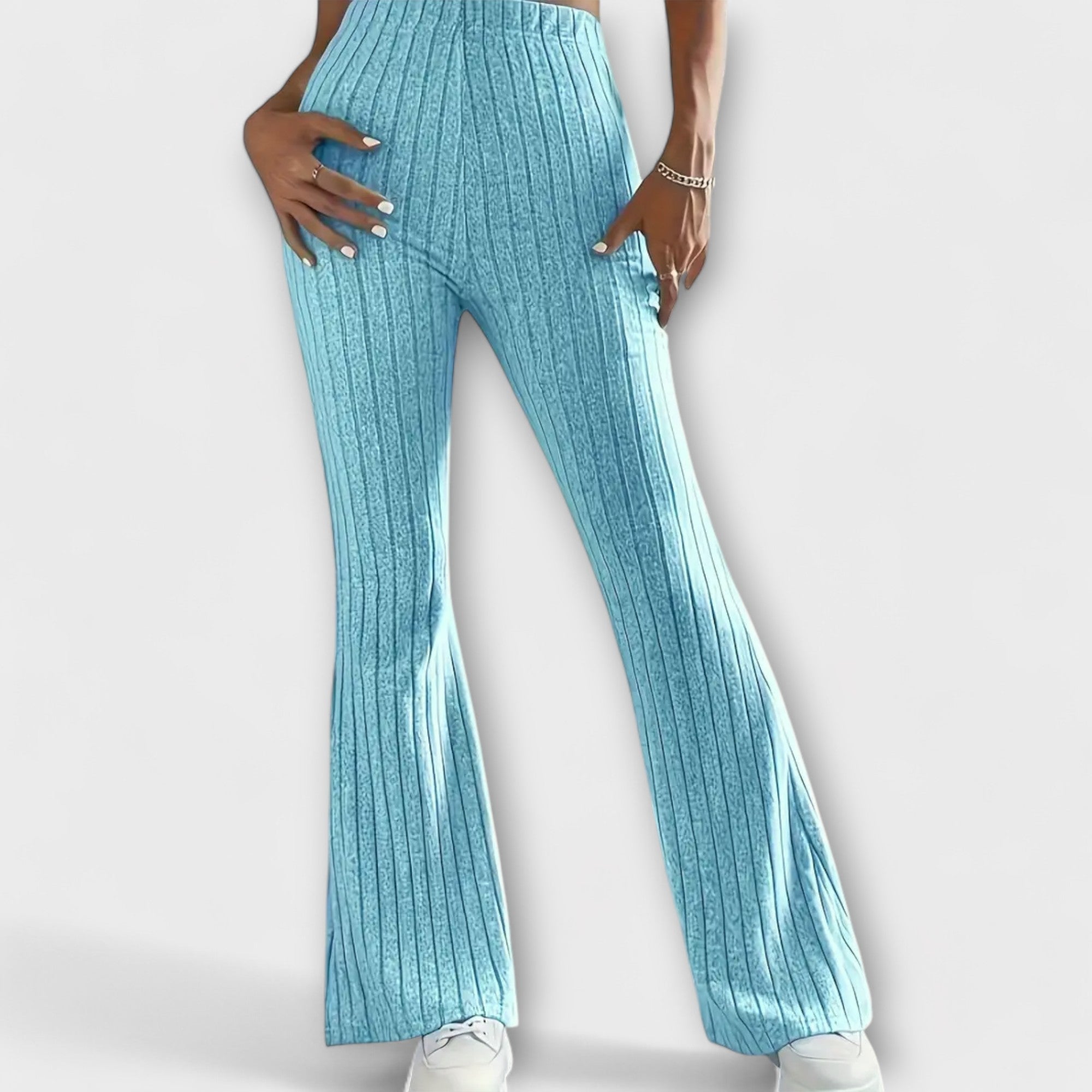 Élise™ – Flared Trousers with Fine Structure