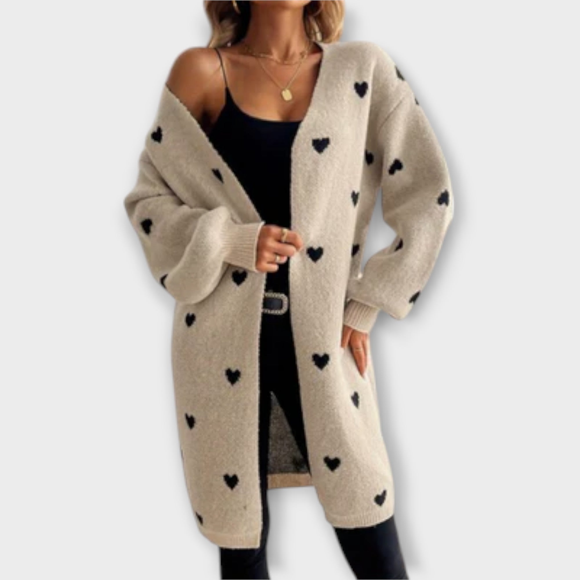 Élise - Heart Pattern Cardigan
