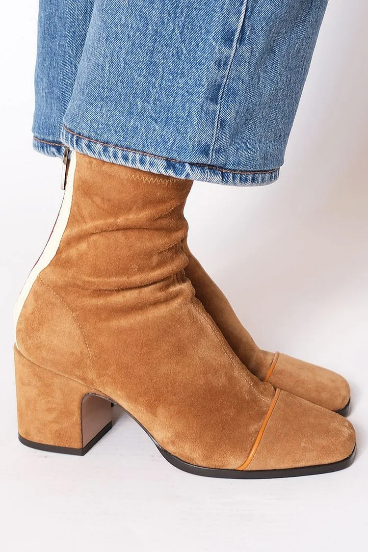 Élise™ - Modern Contrast Ankle Boots