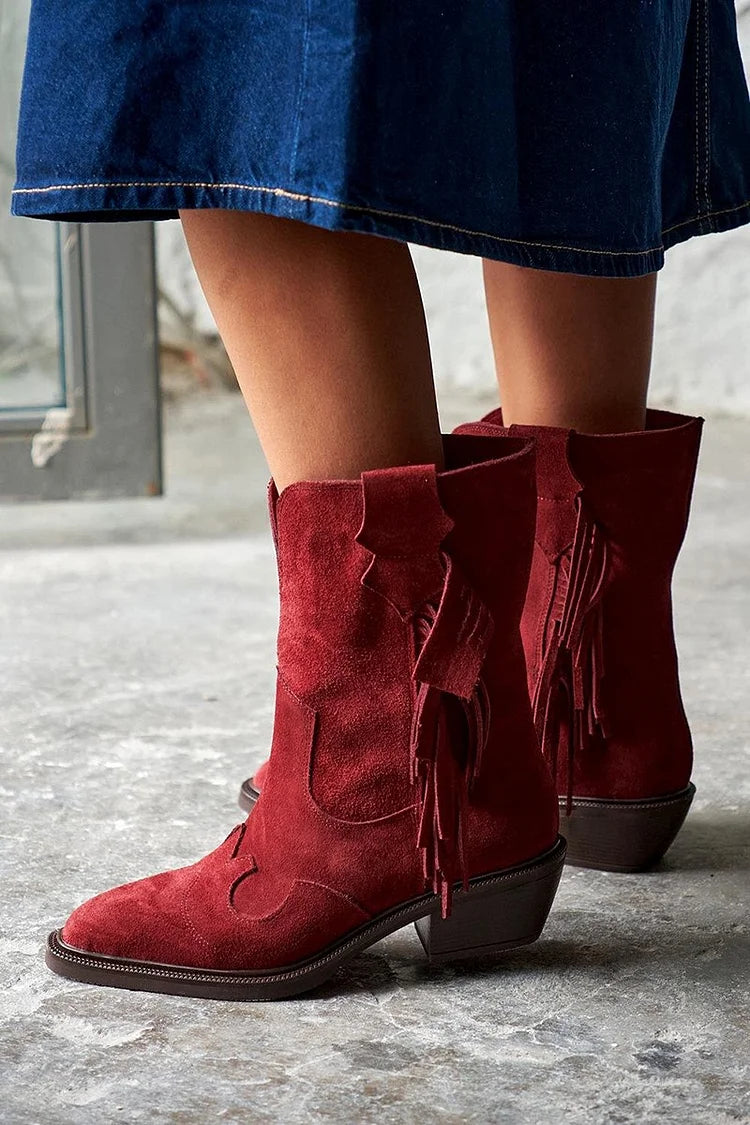 Élise™ - Western Style Ankle Boots