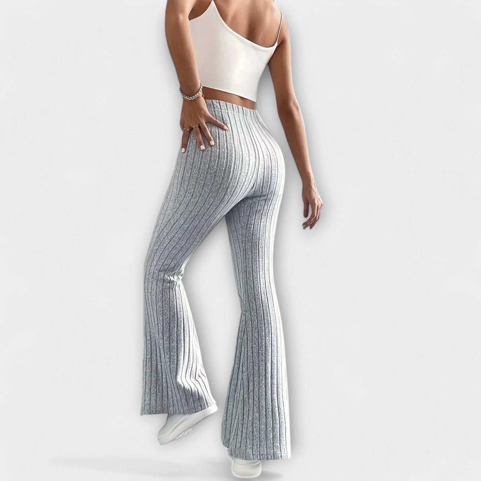 Élise™ – Flared Trousers with Fine Structure