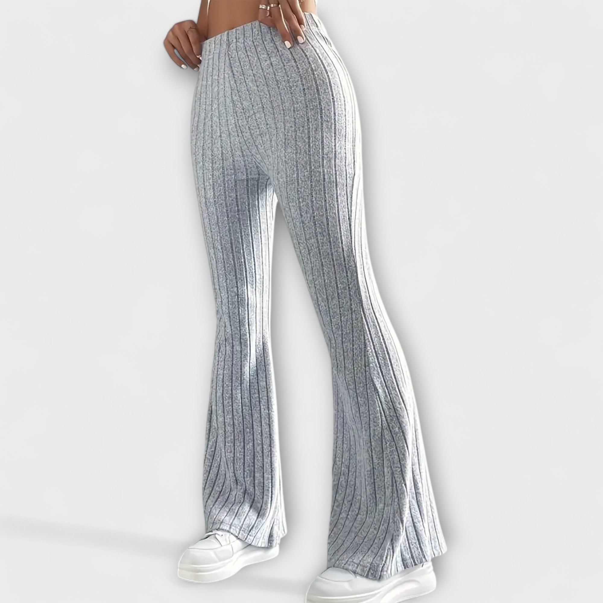 Élise™ – Flared Trousers with Fine Structure