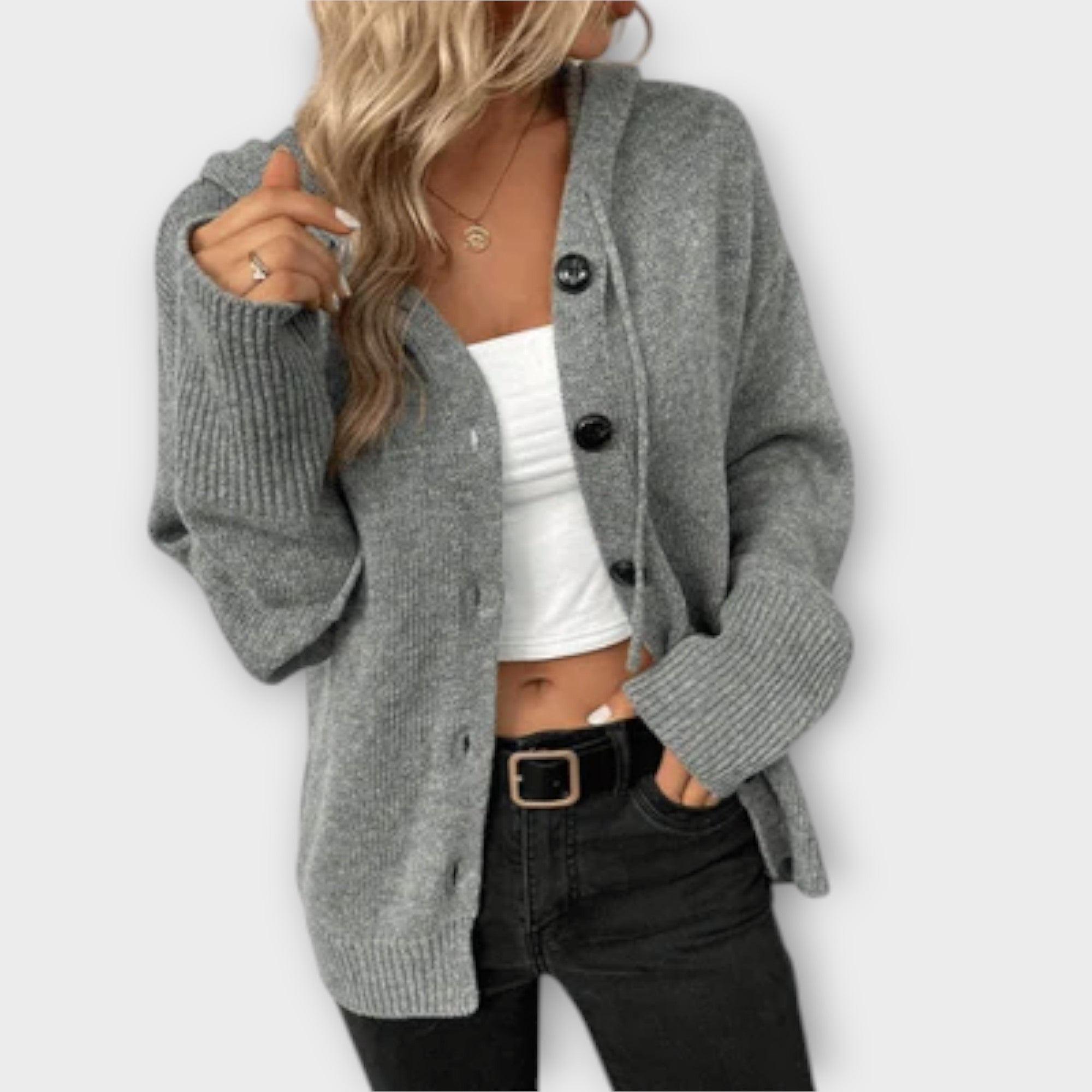 Élise - Knitted Cardigan with Buttons