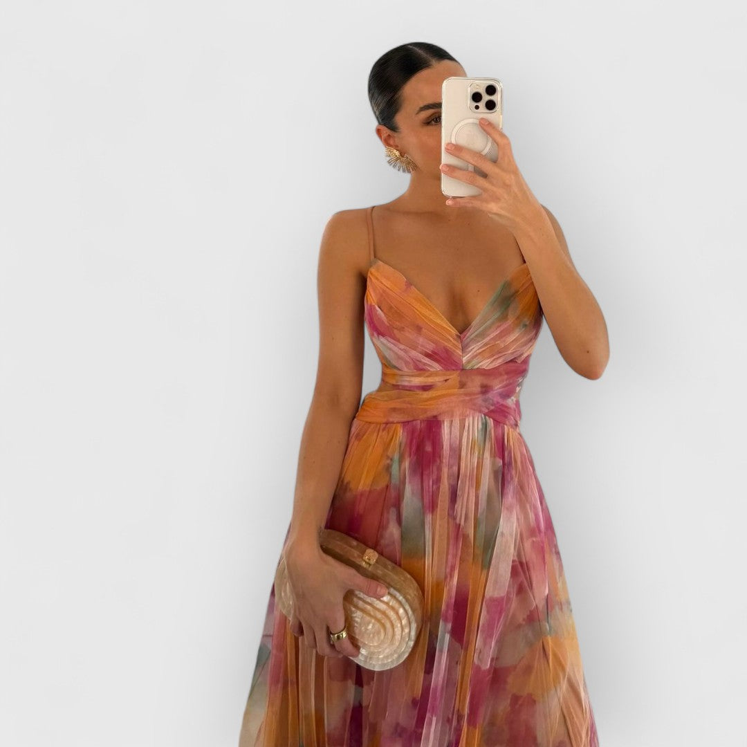 Élise™ - Long Dress with Floral Print