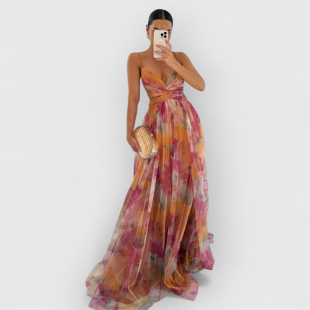 Élise™ - Long Dress with Floral Print