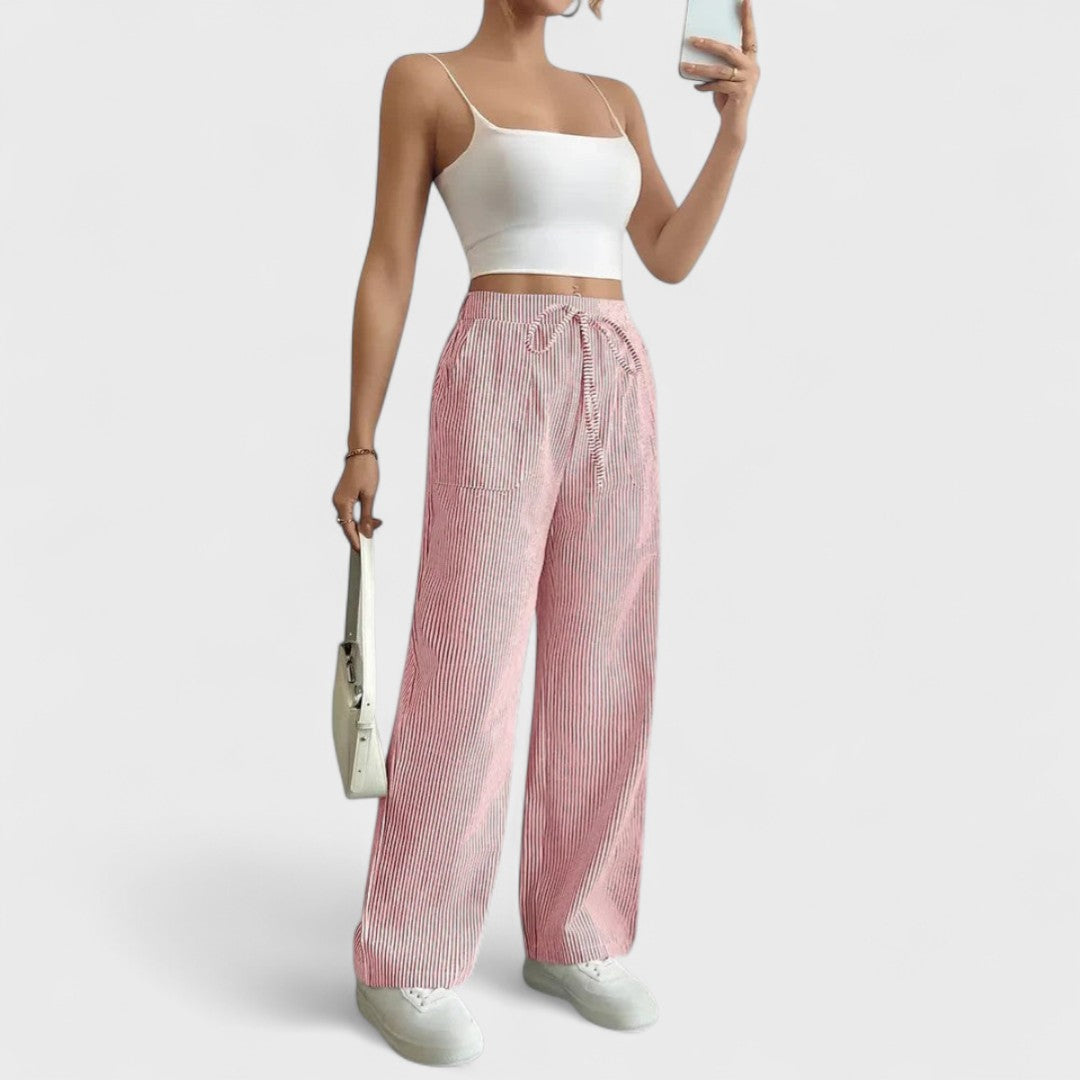 Élise™ - Comfortable Wide Trousers with Elegant Details