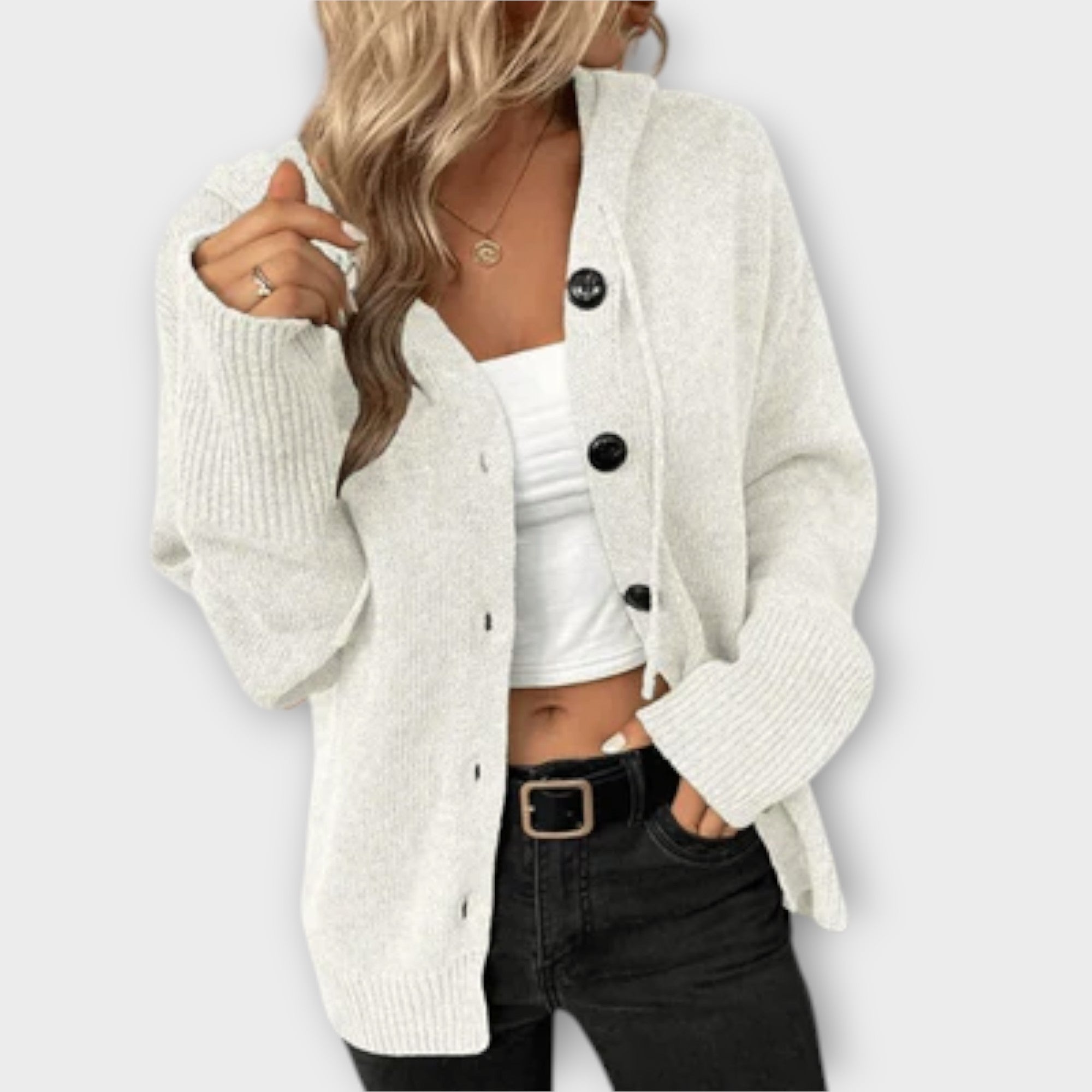 Élise - Knitted Cardigan with Buttons