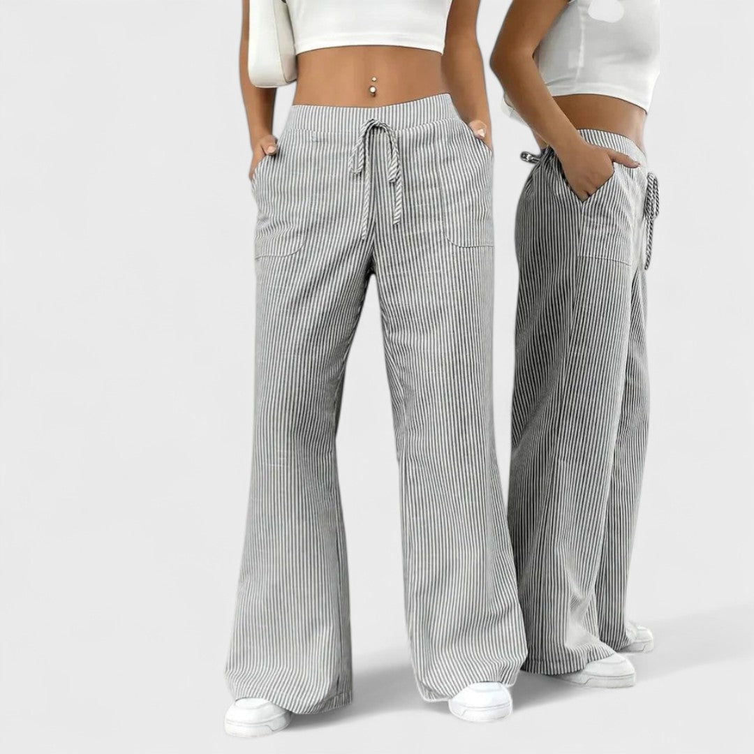 Élise™ - Comfortable Wide Trousers with Elegant Details