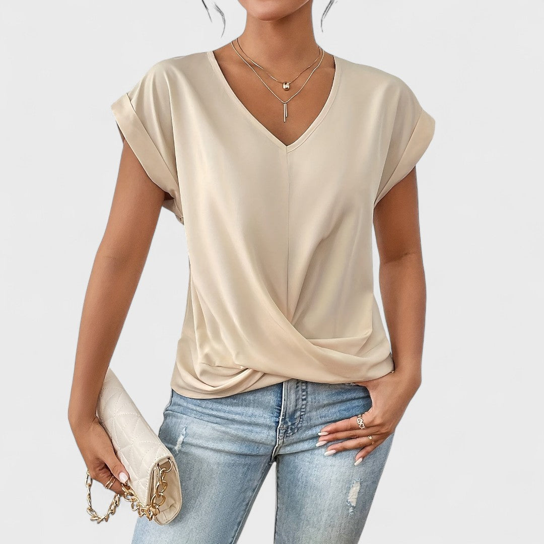 Élise™ – Twist Front V-Neck Top