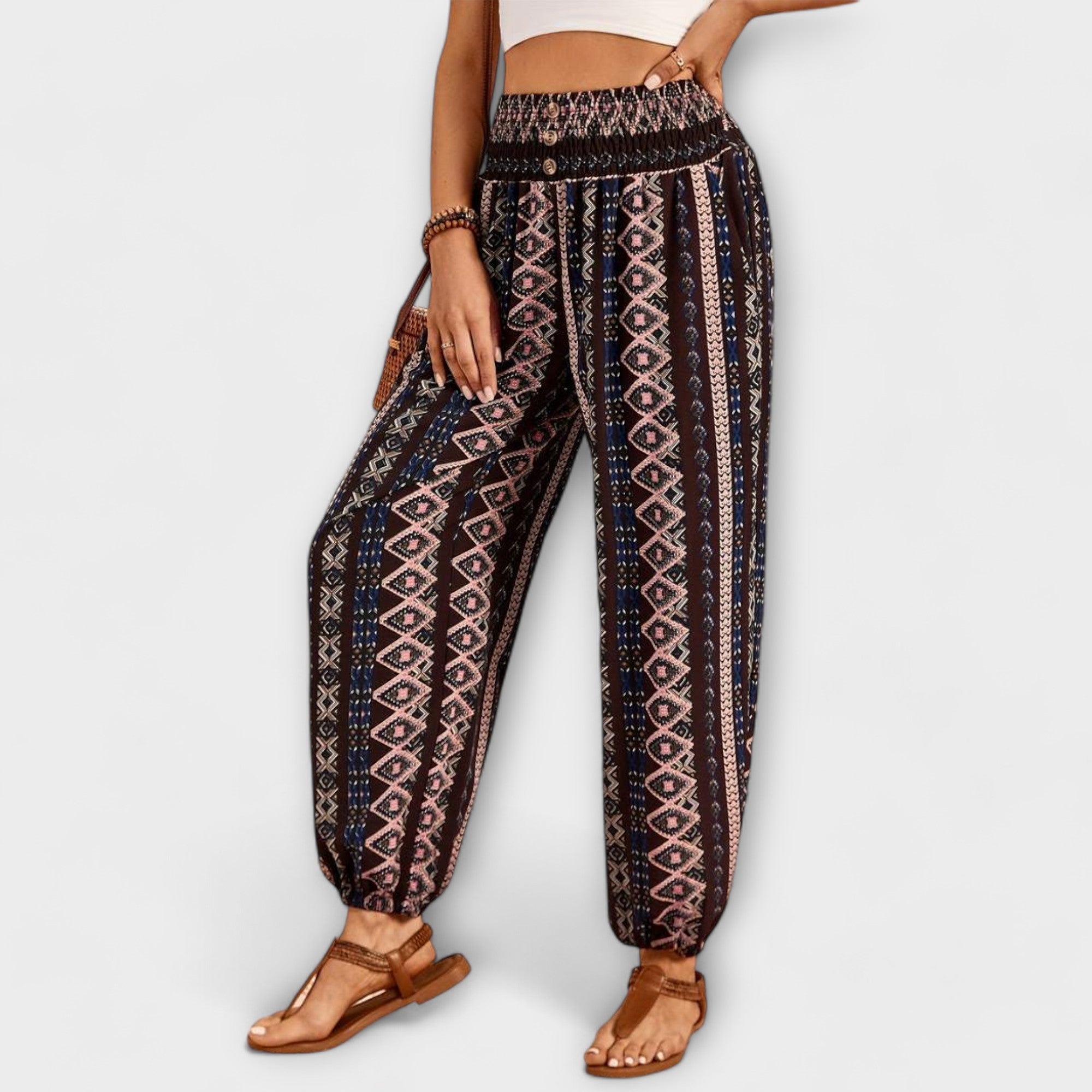 Élise™ - Tights with Ethnic Graphic