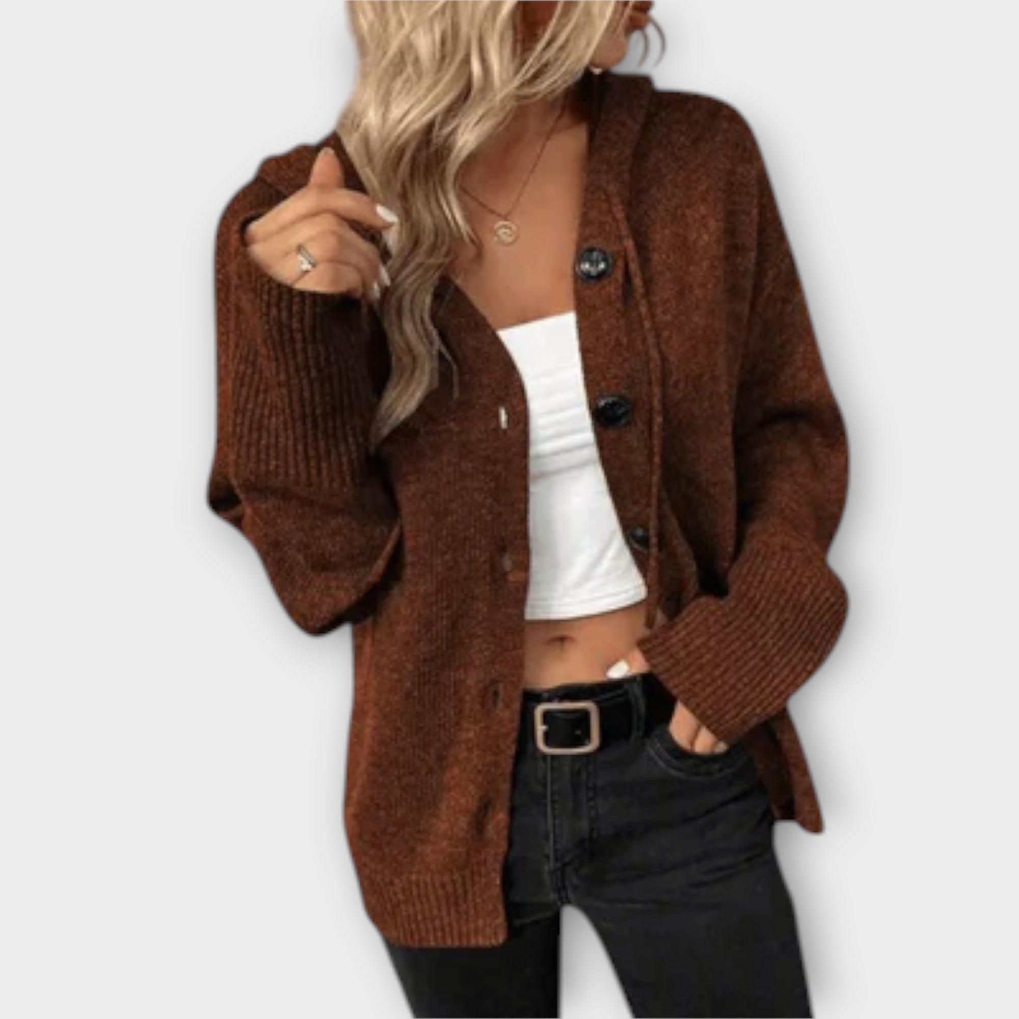 Élise - Knitted Cardigan with Buttons