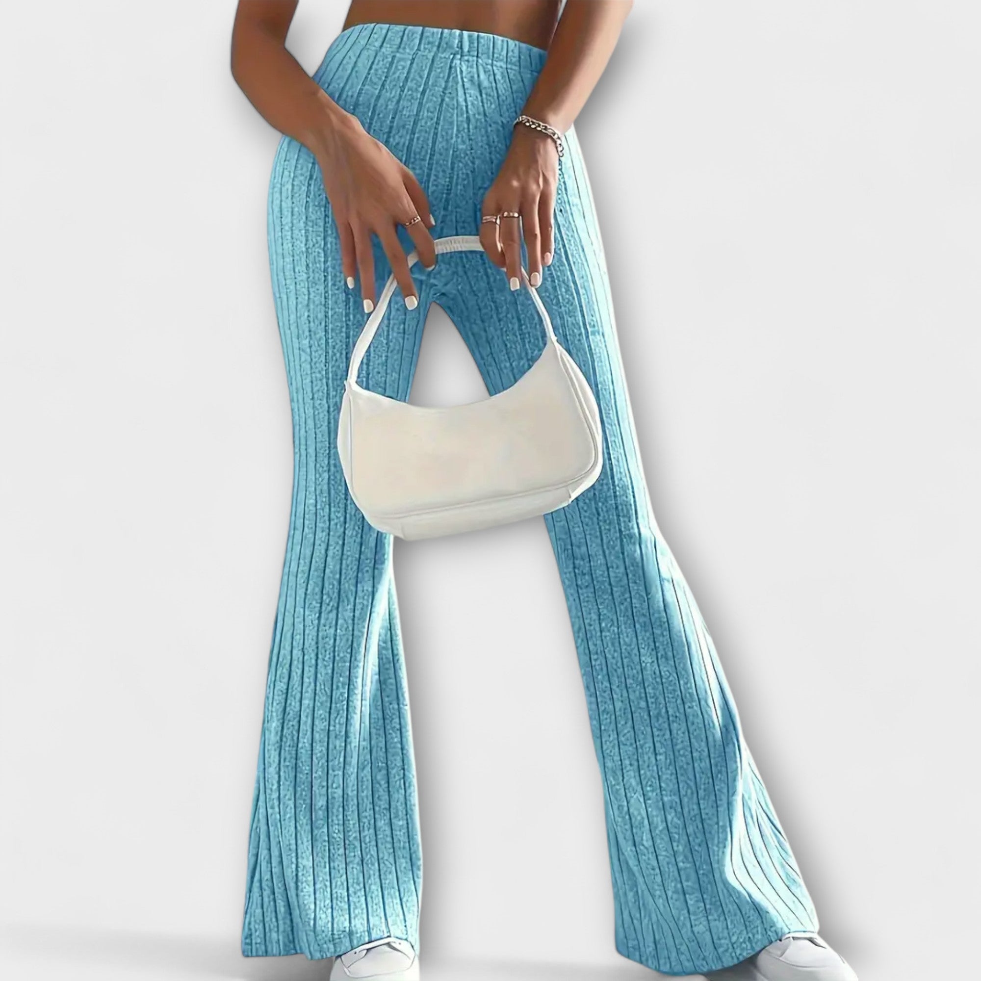 Élise™ – Flared Trousers with Fine Structure