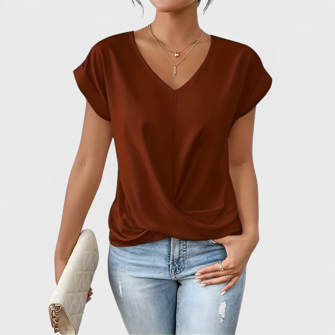 Élise™ – Twist Front V-Neck Top