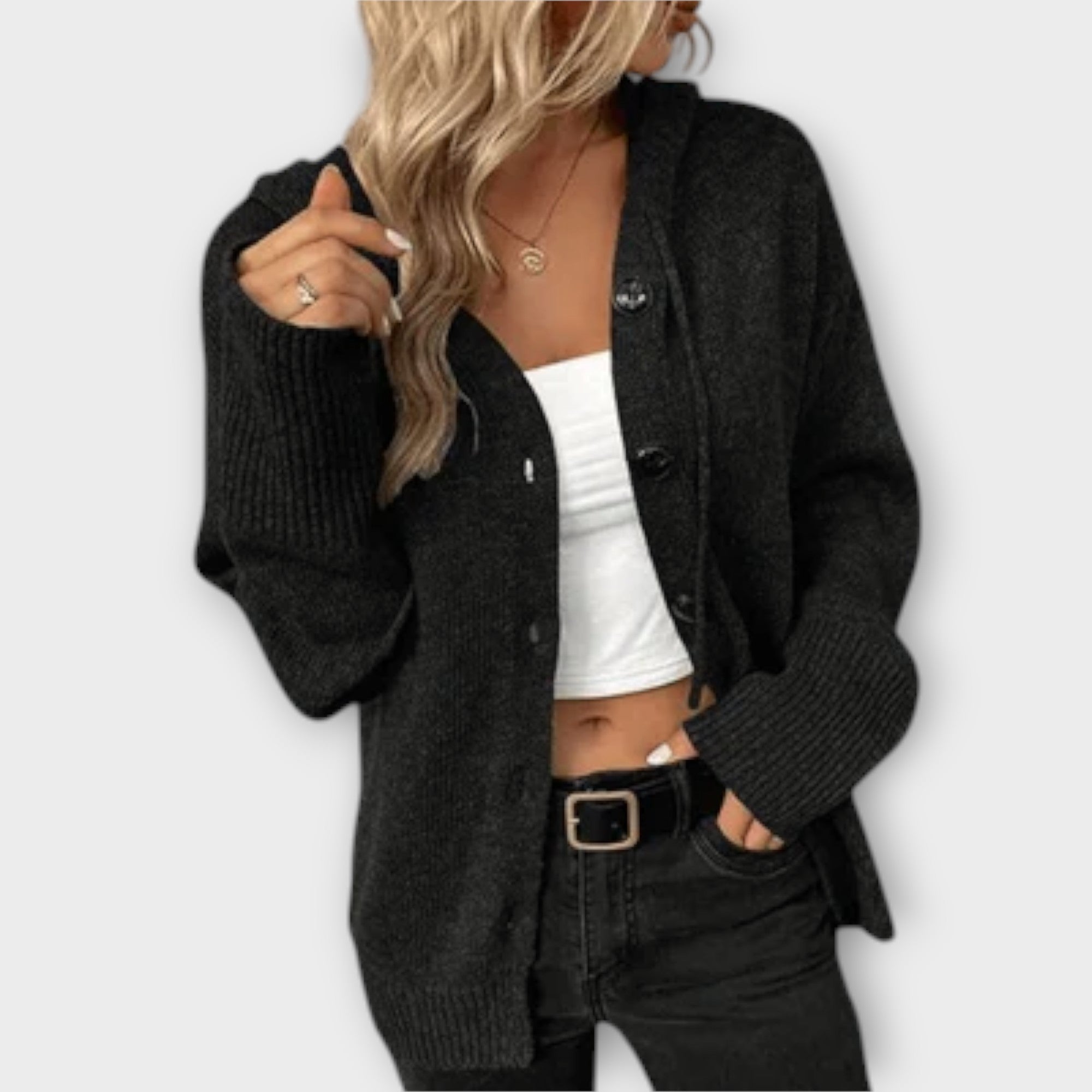 Élise - Knitted Cardigan with Buttons