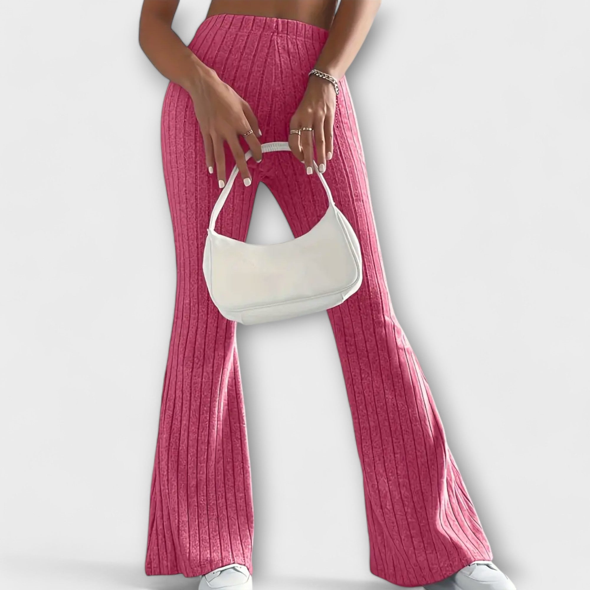 Élise™ – Flared Trousers with Fine Structure