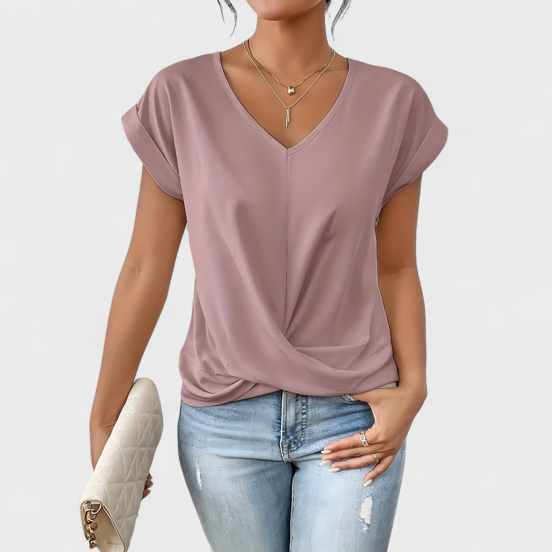 Élise™ – Twist Front V-Neck Top