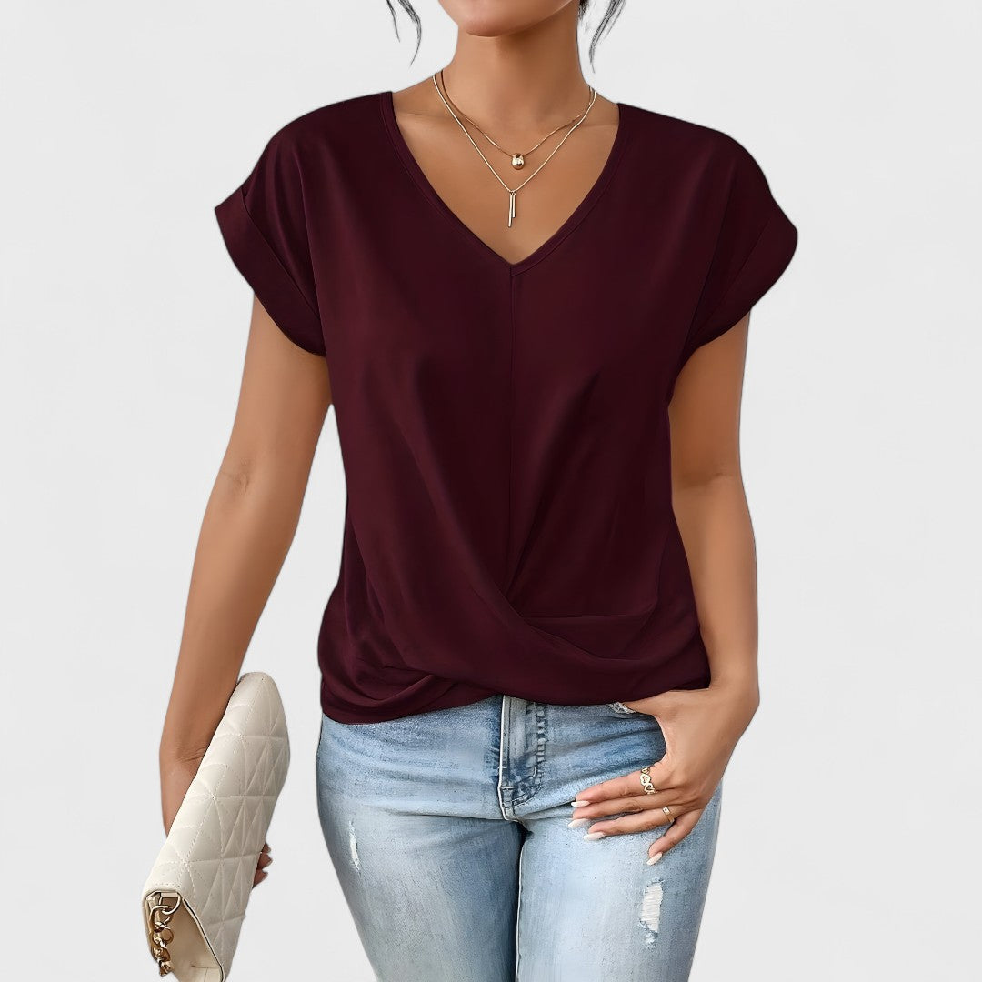 Élise™ – Twist Front V-Neck Top