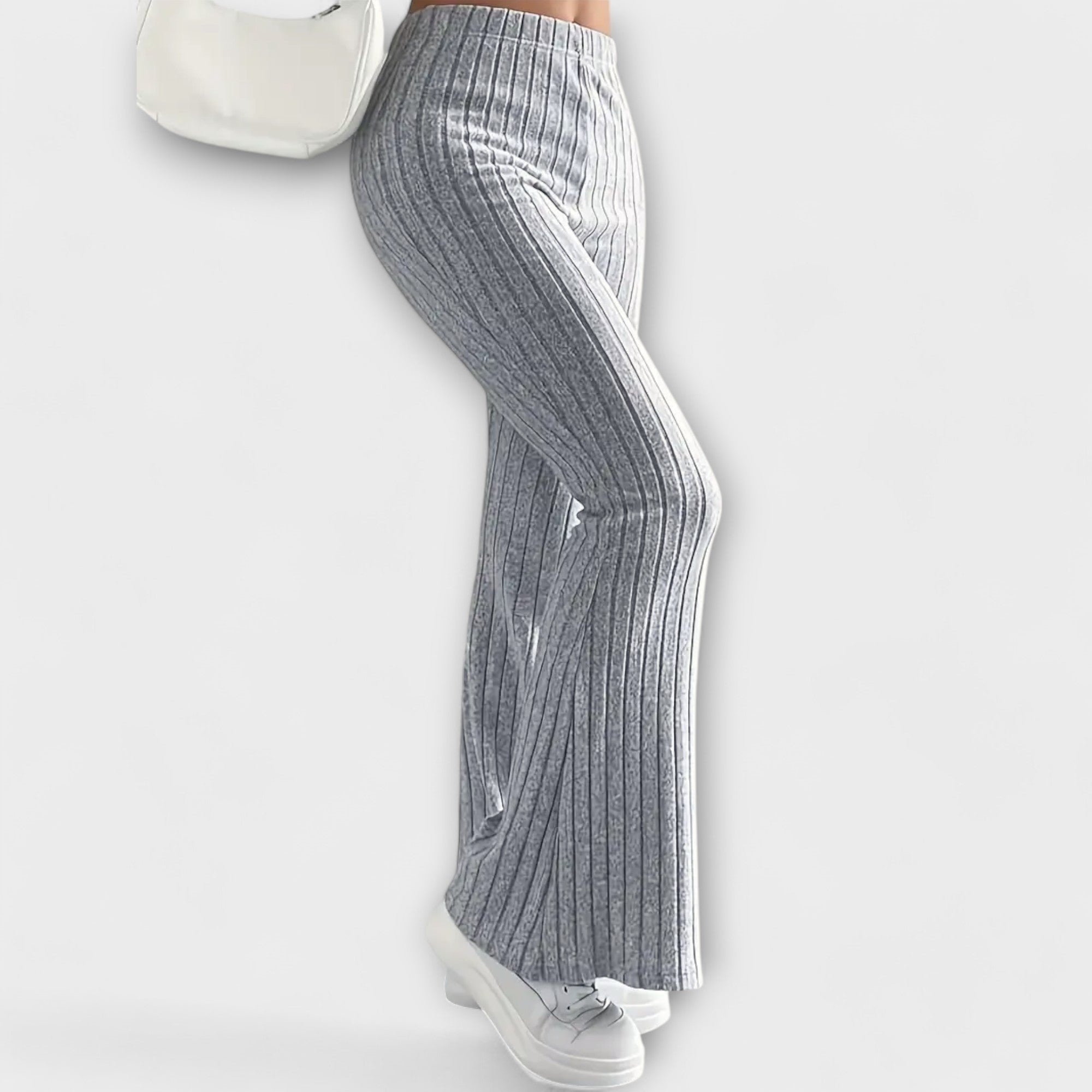 Élise™ – Flared Trousers with Fine Structure