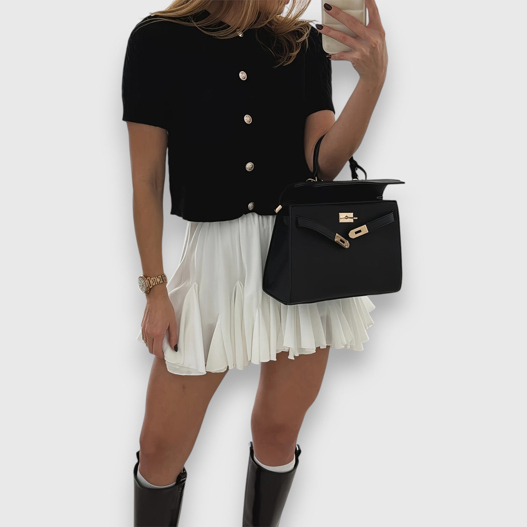 Élise – Button-Up Short Cardigan
