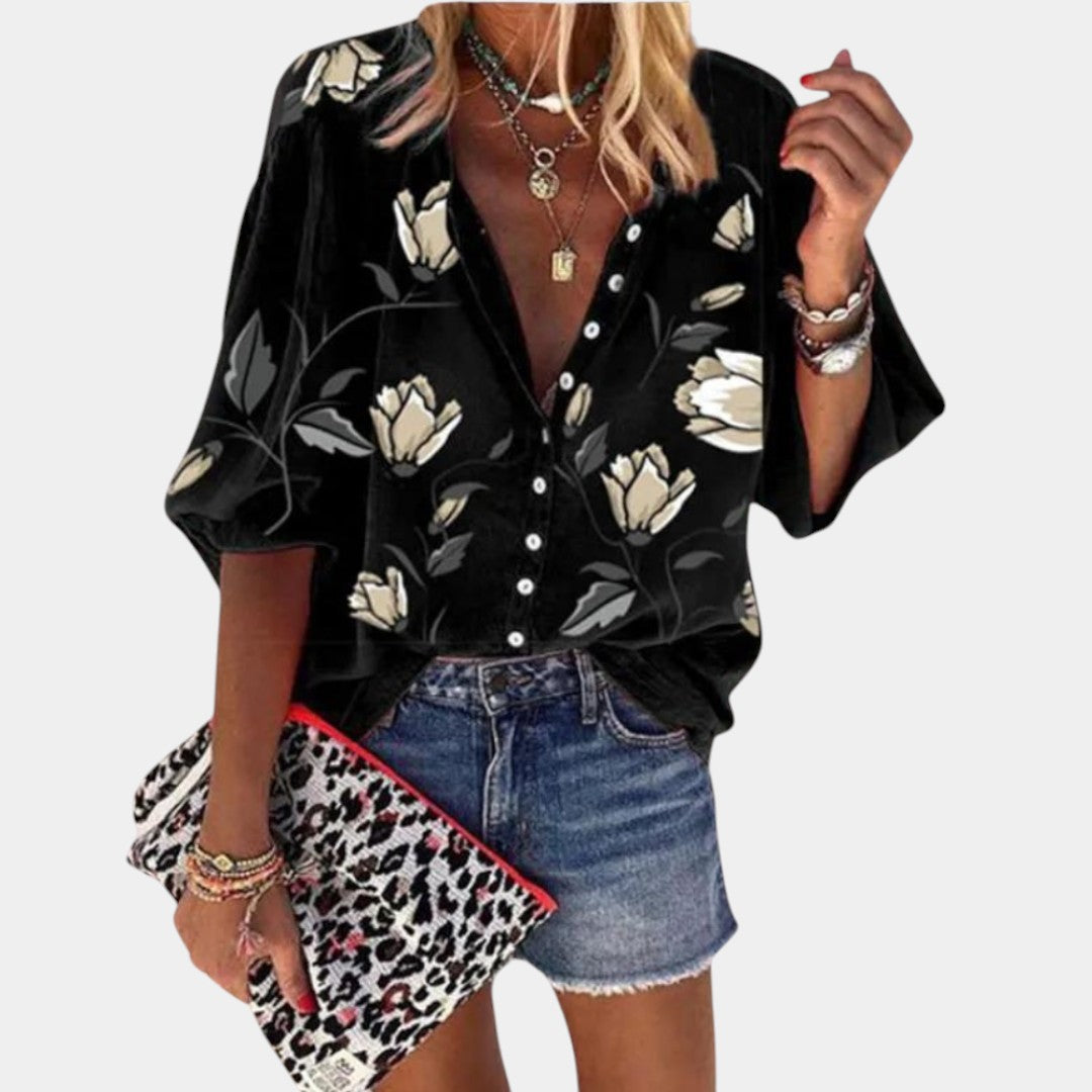 Élise™ | Summer Blouse with Floral Print for Women