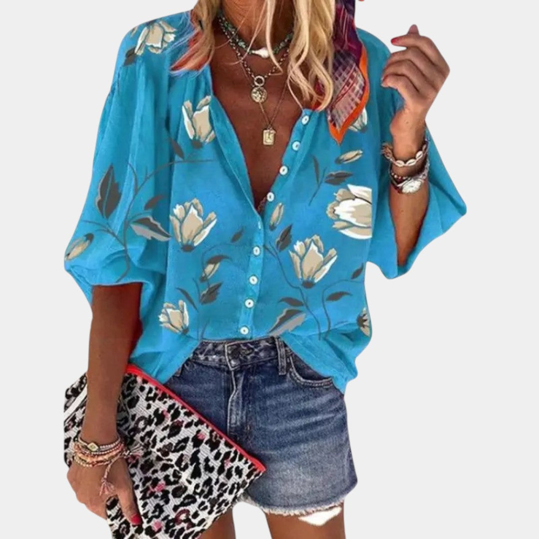 Élise™ | Summer Blouse with Floral Print for Women