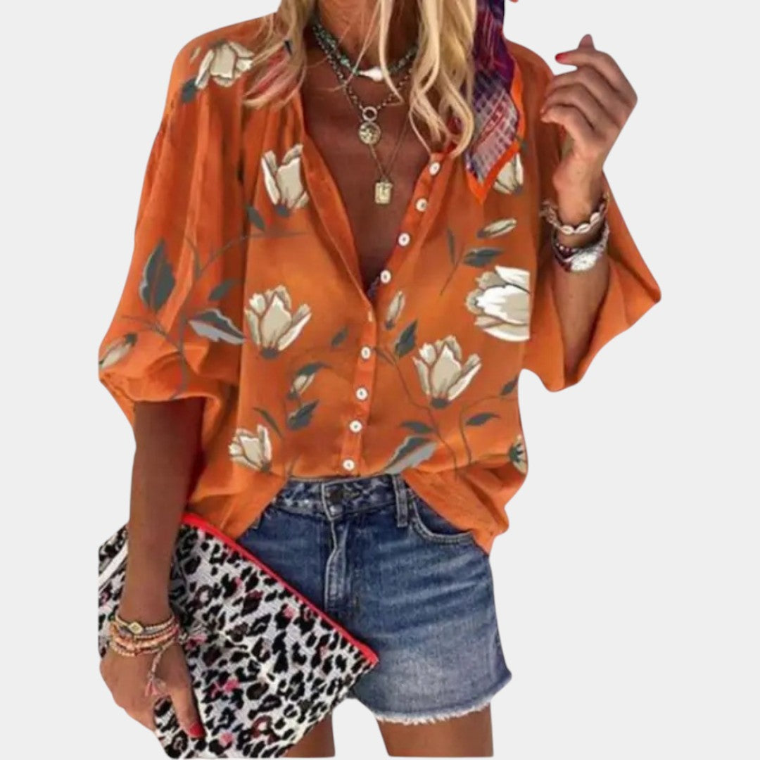 Élise™ | Summer Blouse with Floral Print for Women