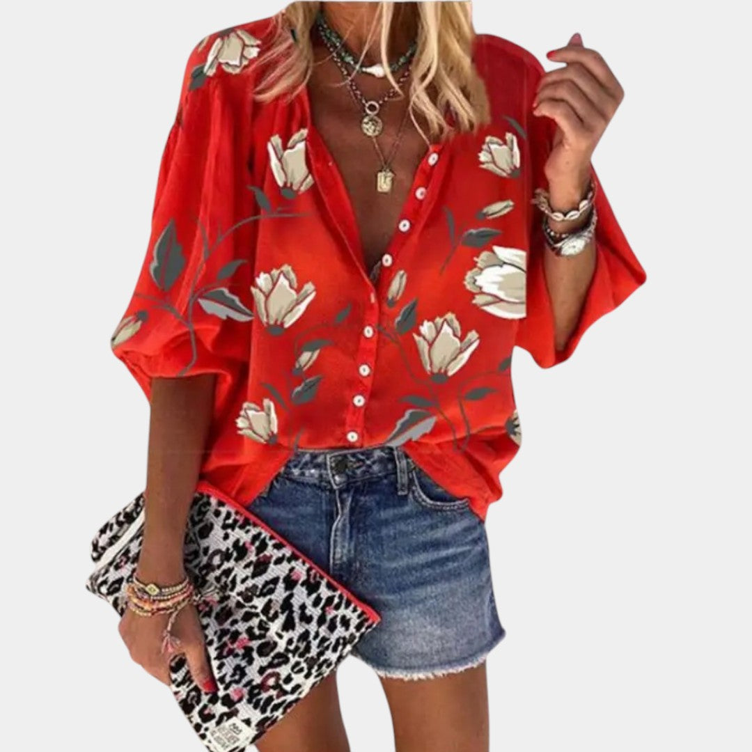 Élise™ | Summer Blouse with Floral Print for Women