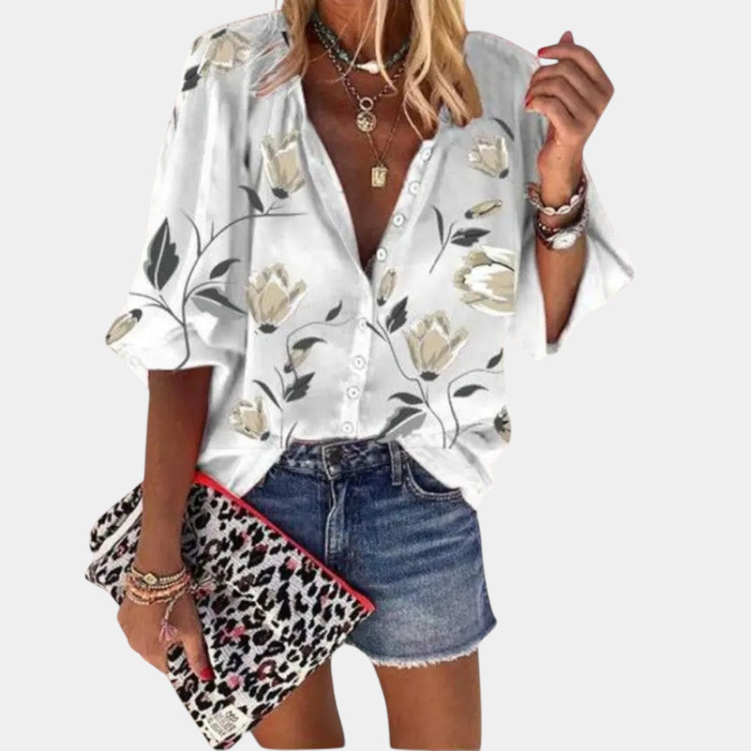 Élise™ | Summer Blouse with Floral Print for Women