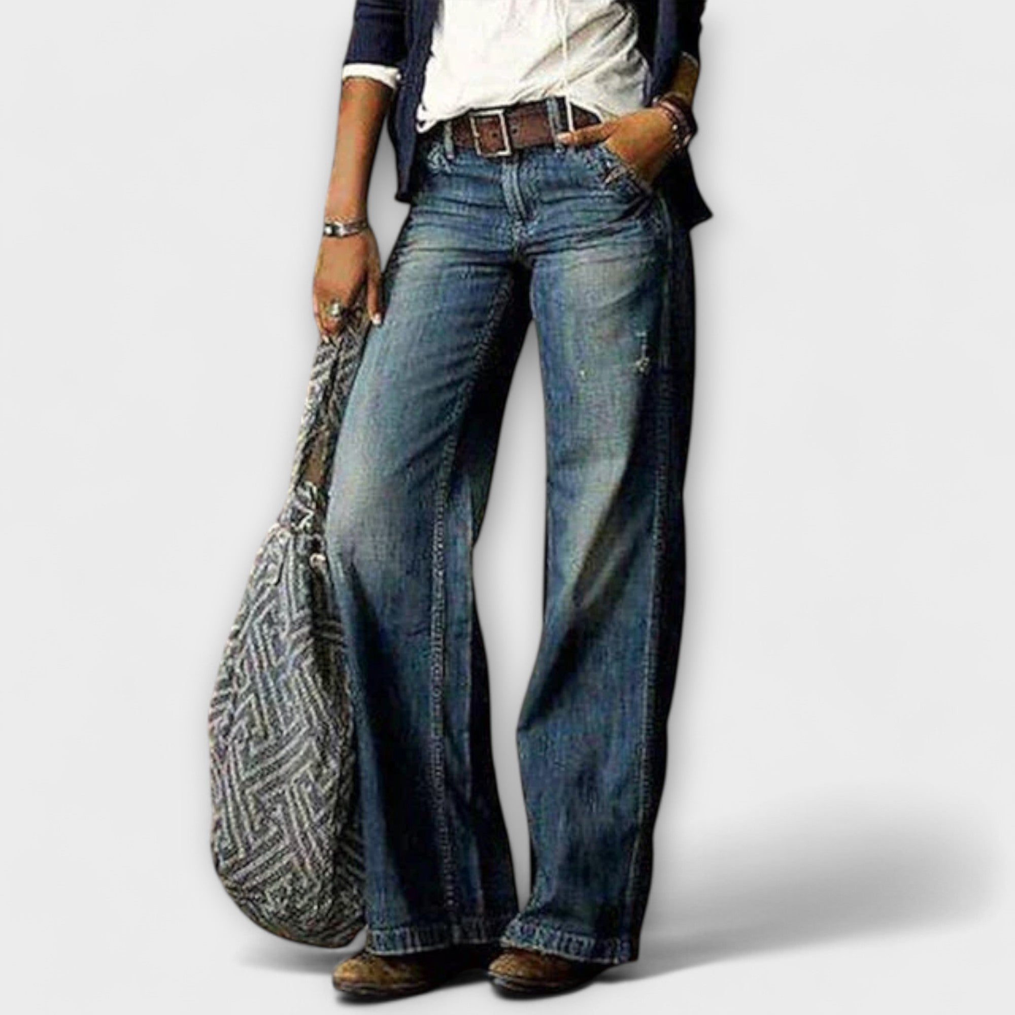 Élise™ - Wide Leg Denim Trousers