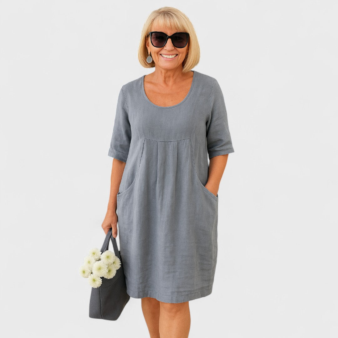 Élise™ - Linen Pocket Dress for Everyday Wear