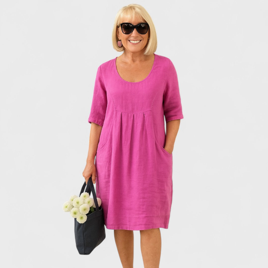 Élise™ - Linen Pocket Dress for Everyday Wear