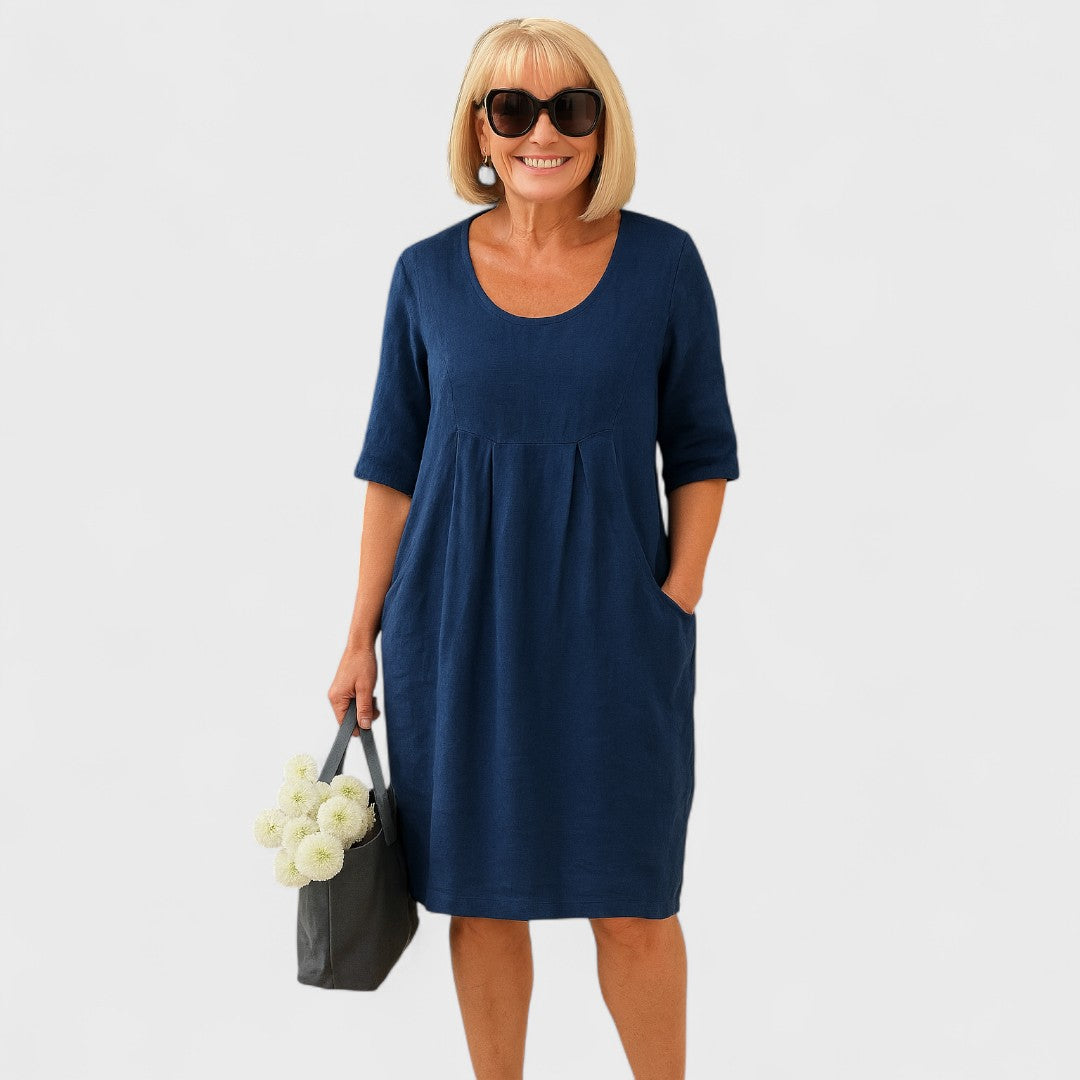 Élise™ - Linen Pocket Dress for Everyday Wear