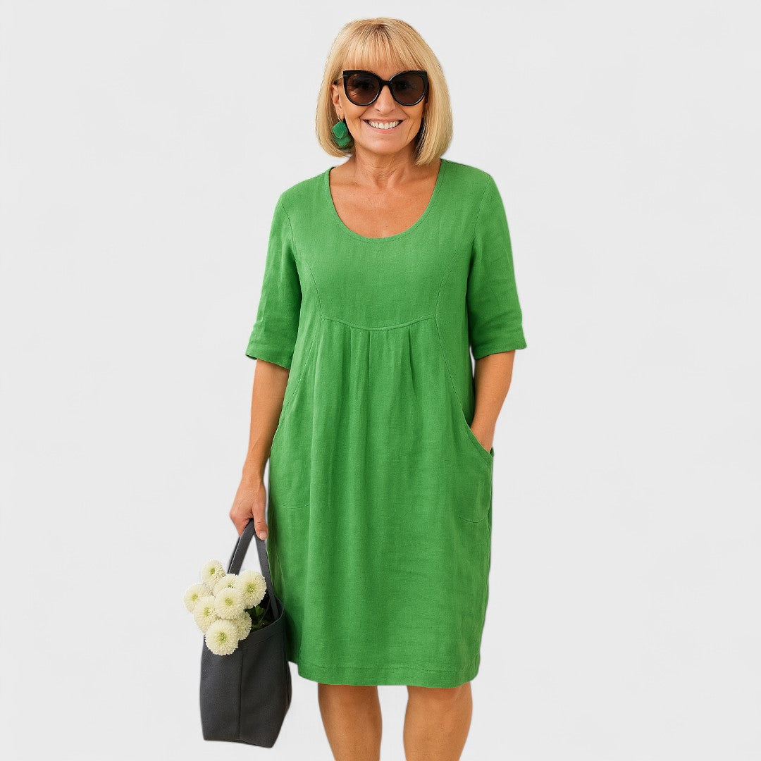 Élise™ - Linen Pocket Dress for Everyday Wear