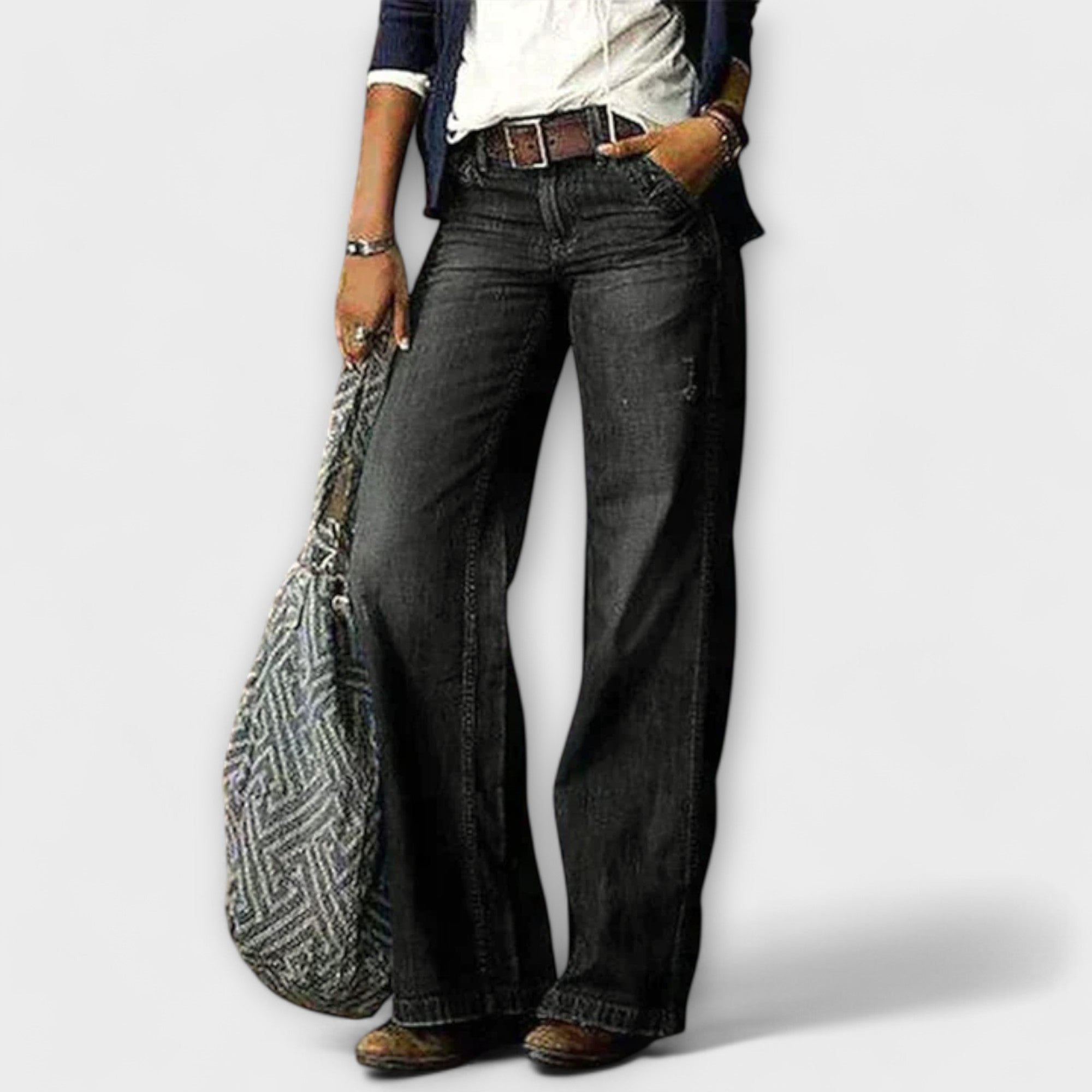 Élise™ - Wide Leg Denim Trousers