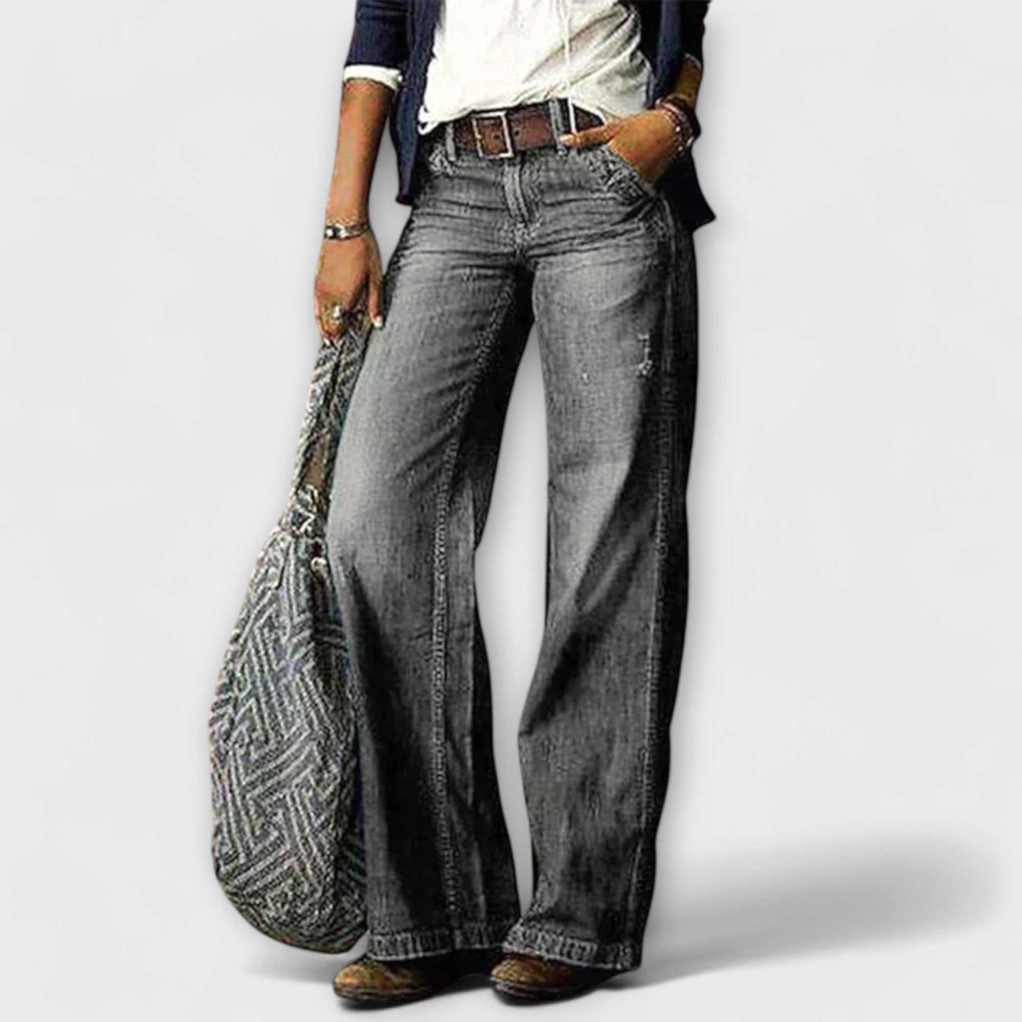 Élise™ - Wide Leg Denim Trousers