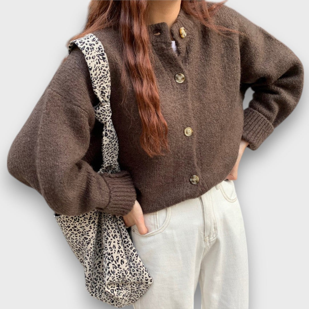 Élise – Cozy Mocha Cardigan