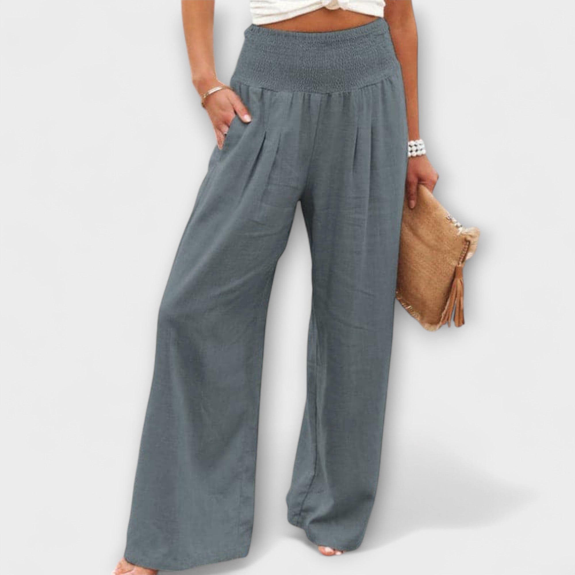 Élise™ Casual Wide-Leg Linen Trousers