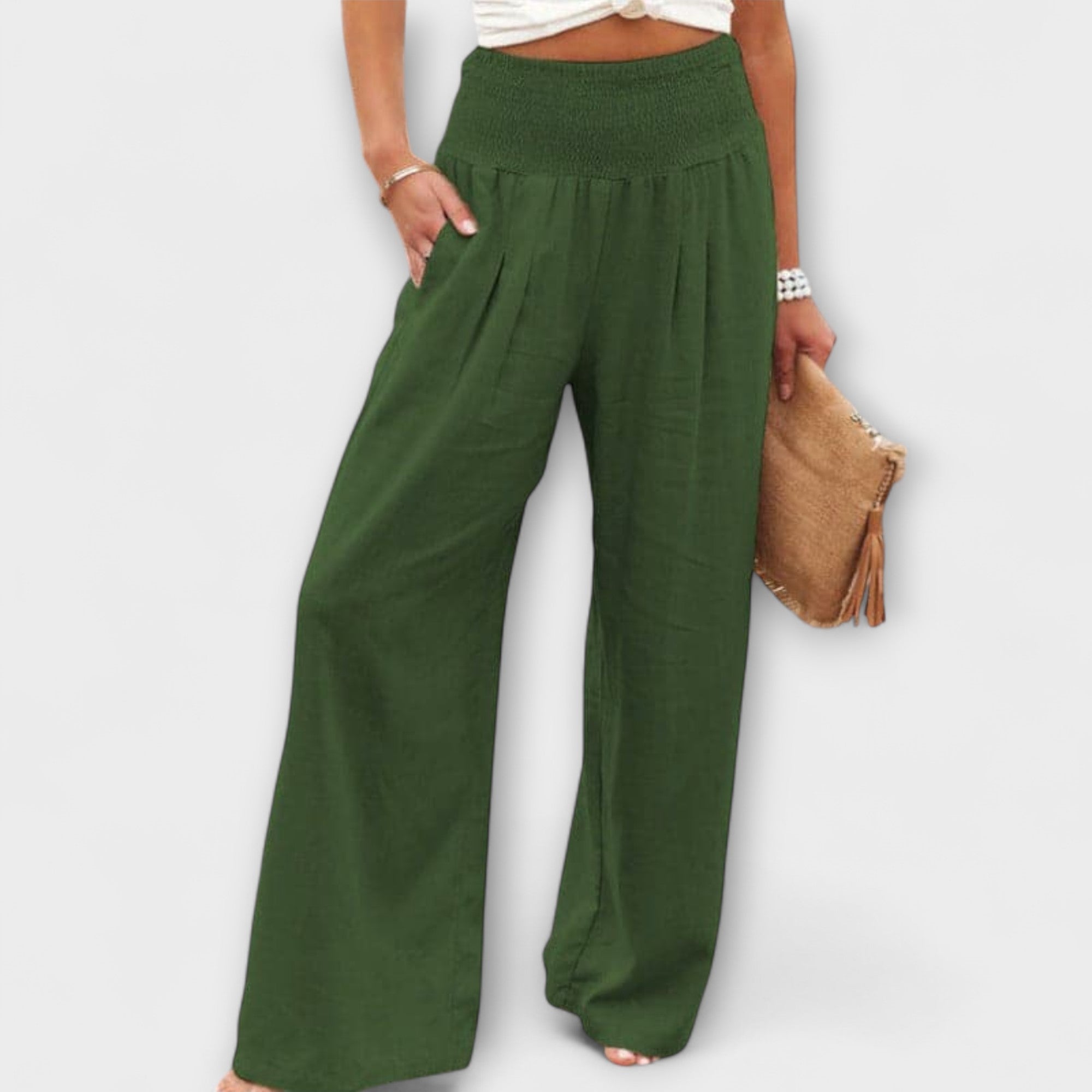 Élise™ Casual Wide-Leg Linen Trousers