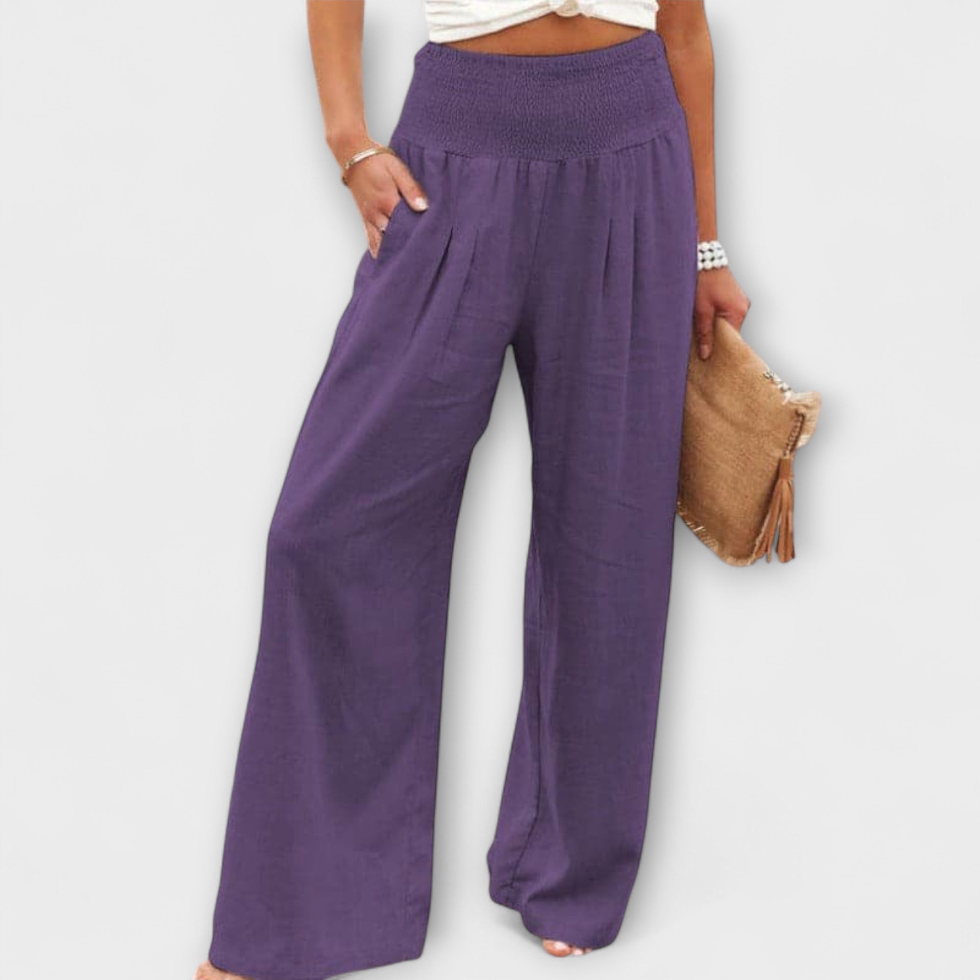 Élise™ Casual Wide-Leg Linen Trousers
