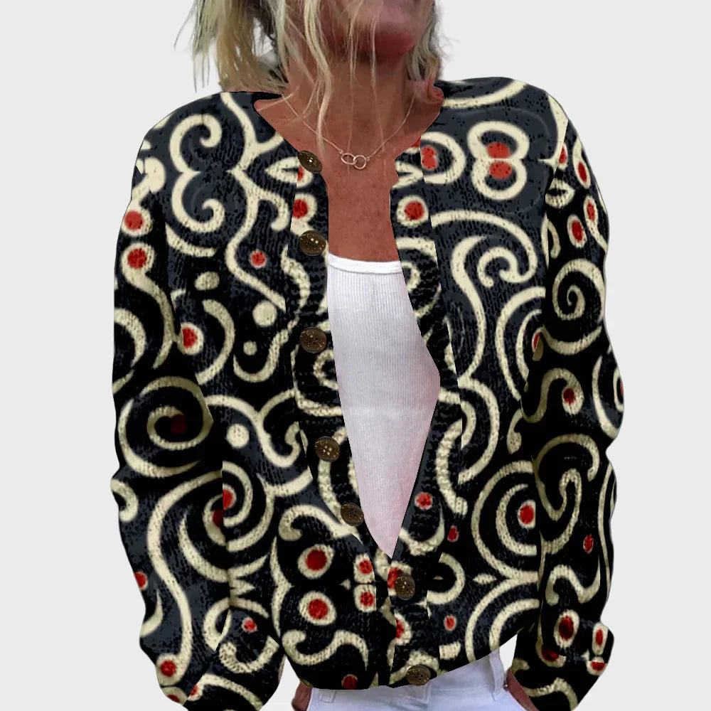 Élise Patterned Long Sleeve Sweater