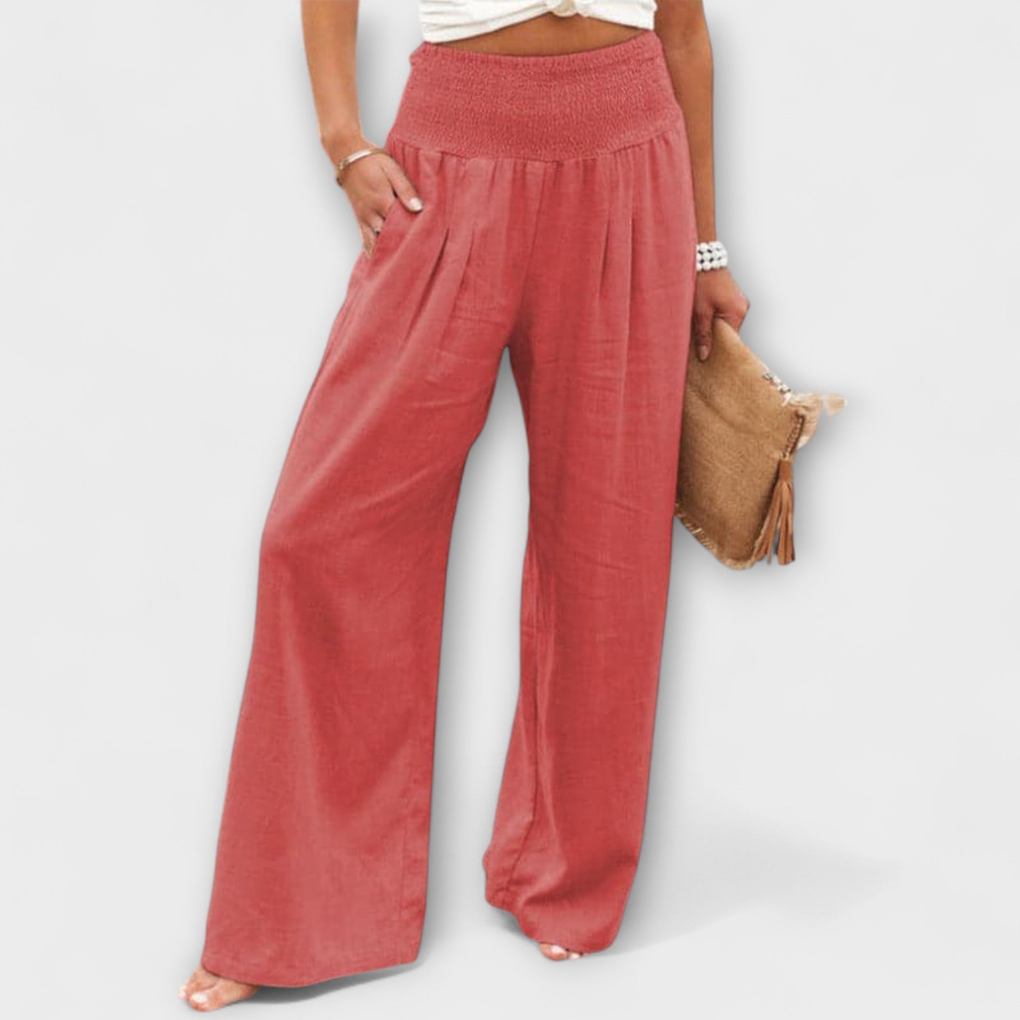 Élise™ Casual Wide-Leg Linen Trousers