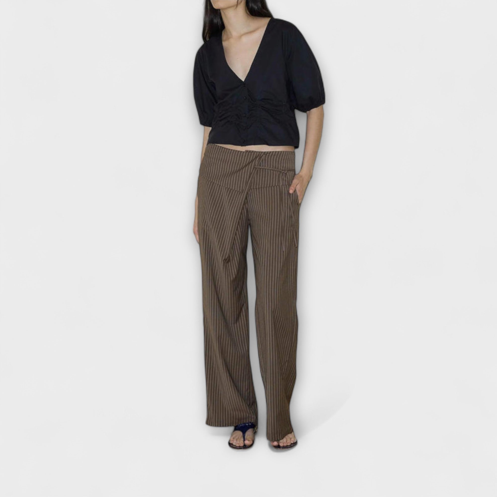 Élise™ - Striped Foldable Trousers