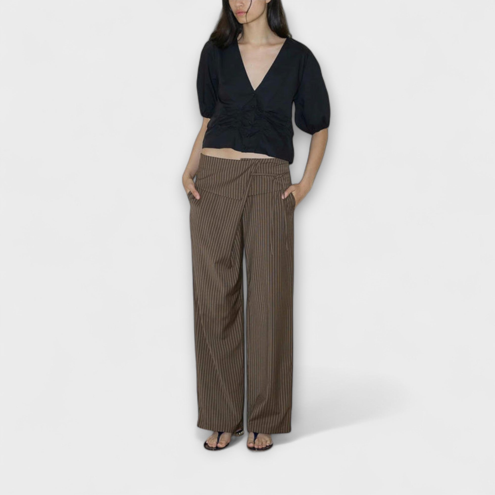 Élise™ - Striped Foldable Trousers